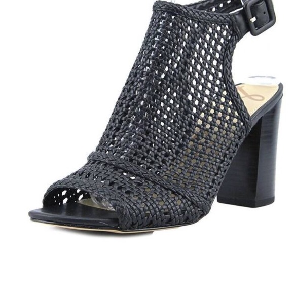 Sam Edelman Evie Woven Peep Toe Booties. Size 6 - Picture 2 of 8